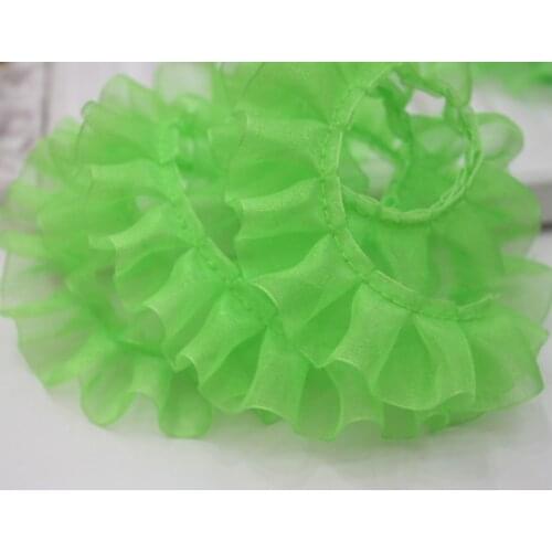 40Yards 2.5cm Chiffon Ruffled Lace Trim Pleated Ribbon DIY Accessory Hemline For Doll Dress 2020