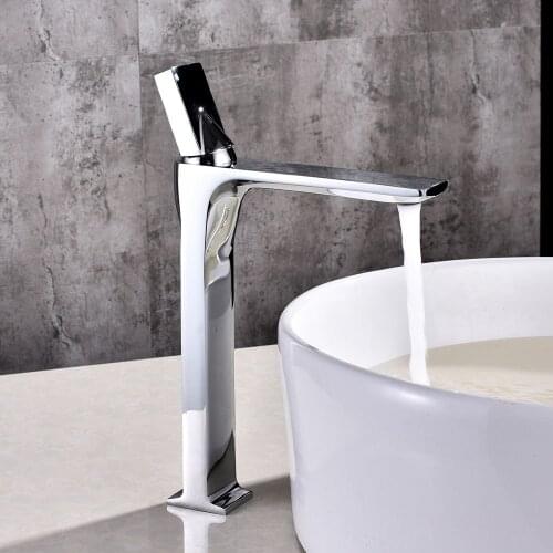 Basin Faucets Modern Chrome Bathroom Mixer Tap Brass Washbasin Faucet Single Handle Single Hole Elegant Waterfall Faucet WC Taps