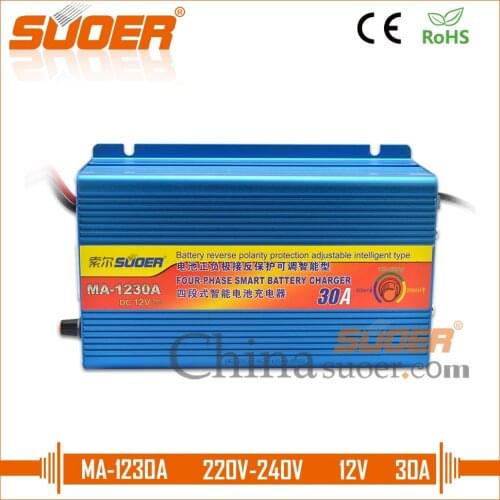 Suoer【Battery charger 】Charger 30A 12V Universal Battery Charger Car battery charger(MA-1230A)