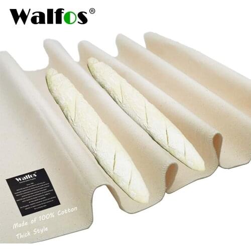 Walfos Thick Fermented Linen Pastry Cloth Proofing Dough Bakers Pans Bread Baguette Baking Mat Pastry Bakers Couche Dough Cloth