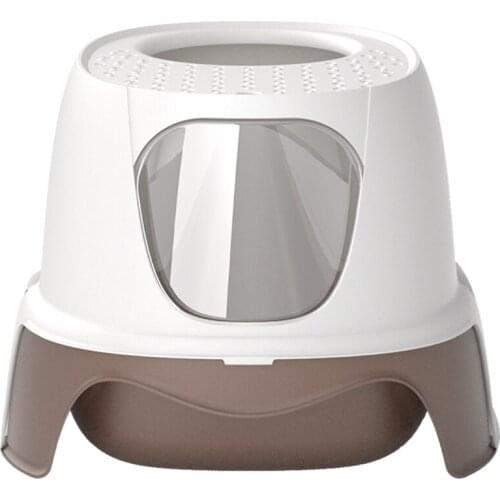 Forward up-and-out drawer-type cat litter basin for easy cleaning totally closed pets toilet large space deodorizing top-in