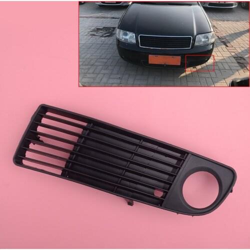 Exterior Left Front Bumper Fog Light Grille Grill Cover Car Fit for Audi A6 C5 Sedan Avant 1998 1999-2002 Pre-facelift 4B0807681