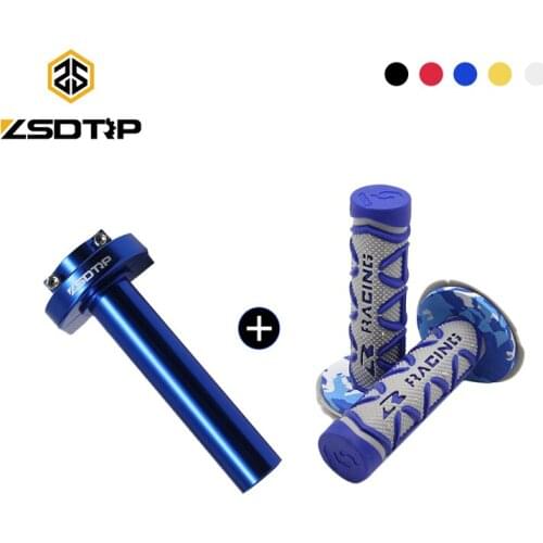 ZSDTRP 7/8 "Inch 22mm CNC Aluminum Accelerator Throttle Twist Grips With Handle Grips Handlebars For Honda Moped Scooter Bike