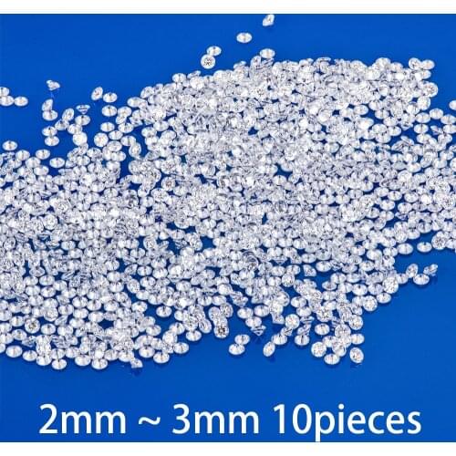 2.0mm ~ 2.5mm 10 Pieces DEF VVS VS SI Melee HPHT Loose Lab Diamonds