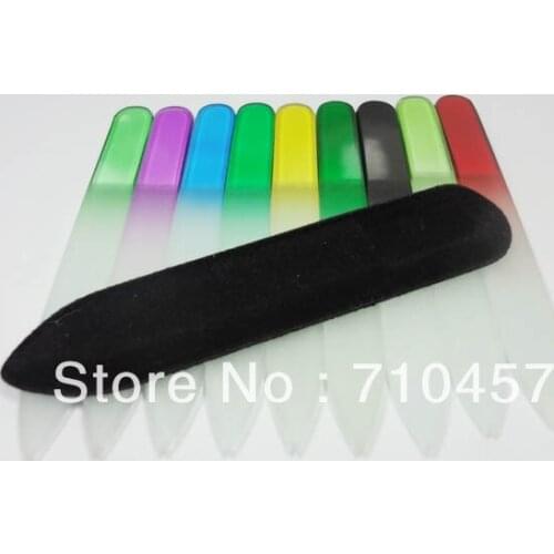 1000X CRYSTAL GLASS NAIL FILE with BLACK SLEEVE 3 1/2" COLOR NF009