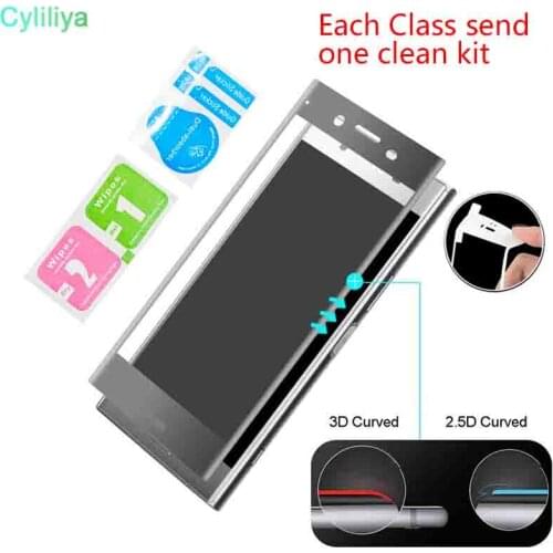 3D Curved Glass For Sony Xperia XA2 XA 2 Ultra XA2Ultra XZ2 XZ 2 Compact XZ2 Premiun 3D Full Cover Tempered Glass Protector