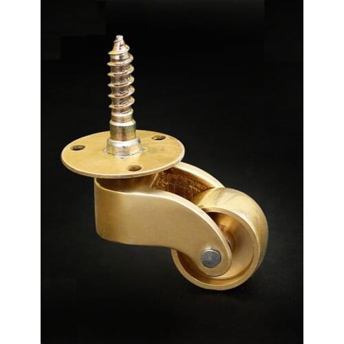4Pcs/Lot Polished Solid Brass Cup Caster Swivel Castor Castors