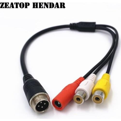 5Pcs M12 4Pin Aviation Head Male Plug to 2 RCA + DC Female Cable AV Adapter for CCTV Camera Security DVR Microphone Wire
