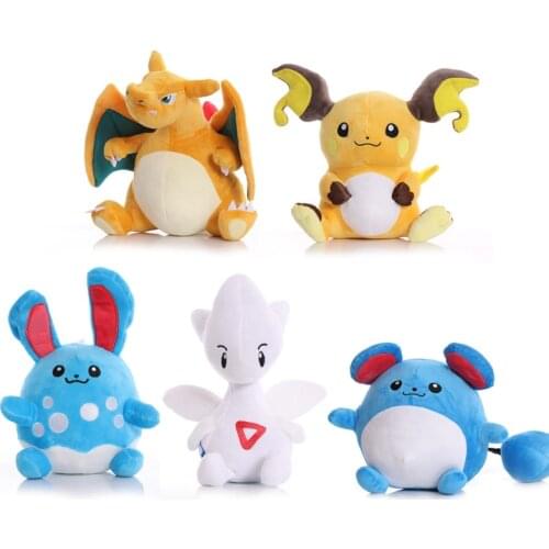 5 Styles 25-35cm Pokemon Azumarill Marill Togetic Raichu Charizard Plush Toys Dolls Kawaii Stuffed Peluches Gifts for Kids