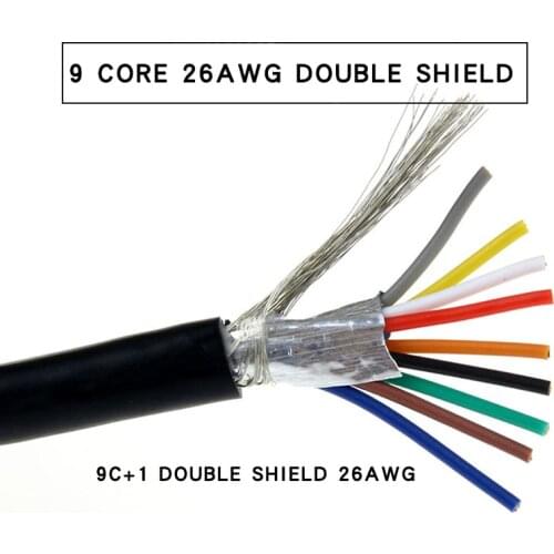 9 pin Shielded Line DB9 Connecting Cable RS232 Serial Line 9-Core Double Shielded Wire PLC Control Line 24adm