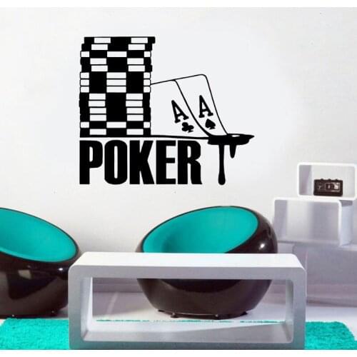 Ace Of Spades Poker Sign Chips Casino Gambling Wall Art Sticker Vinyl Decal Waterproof Wallpaper Modern Mural Room P306