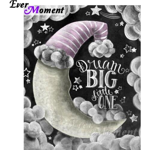 Ever Moment Diamond Painting Cross Stitch Dream Big Little One Mosaic Full Square Drills Home Decoration Artwork ASF1162
