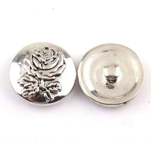 Free shipping hot selling 1.8-2cm alloy rose flower beads DIY button metal charms