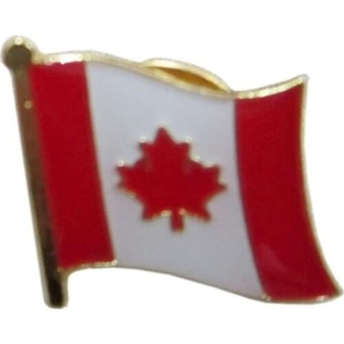 Free shipping-Metal Canada flag pin badge giving gifts-(30pcs/lot)