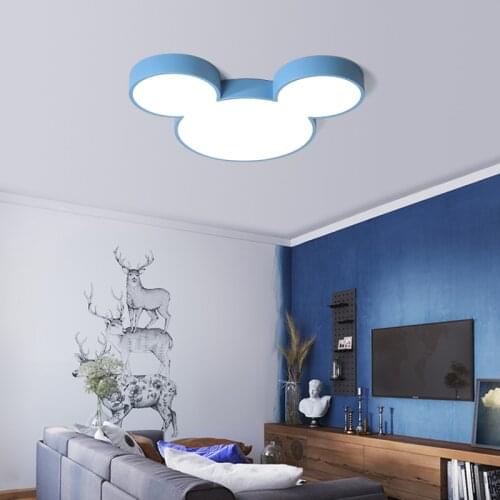 DX Modern Led Ceiling Lights Luminaire Kids Children Bedroom Creative Color Remote Control Lamp Mickey Fixture Dimmable Lustre