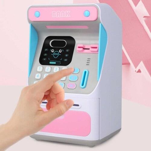 Electronic Piggy Bank Auto Scroll Paper Banknote Money Boxes ATM Machine Cash Box Simulated Face Recognition Gift For Kids