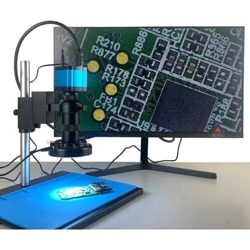 HDMI HD USB TF Monocular Microscope Digital Camera Lens LED Light Workbench Stand Professional Repair Phone Soldering Tool