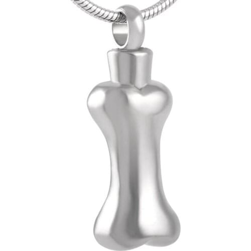 IJD8393 Stainless Steel Pet Puppy Dog Bone Cremation for Ashes Urn Memorial Keepsake Pendant Necklace Jewelry