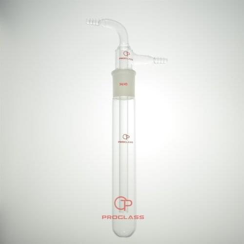 Laboratory Glass Vacuum Traps,OD=40mm,Body Length 225mm,10mm Hose Connectors,34/45 Joint