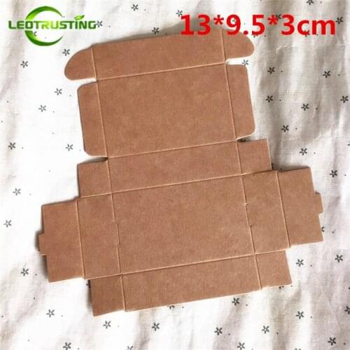 Leotrusting 50pcs 13*9.5*3cm Brown Kraft Paper Box Natural Kraft Paper Gift Packaging Box Handmade Candy Paper Cardboard Box