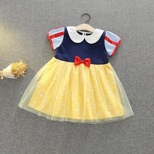 Summer Girls Clothing Snow White Dress Girls Princess Costume Children Christmas Clothing Kids Casual Cotton Dress with Cloak