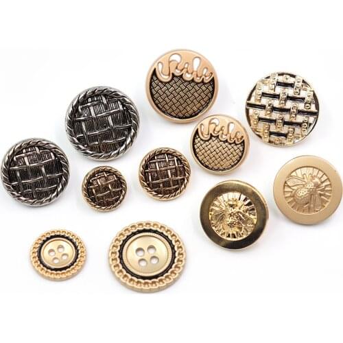 Gold Color Metal Button Star bee Sweater Coat Decoration Accessories DIY 10Pcs/Lot JS-0506