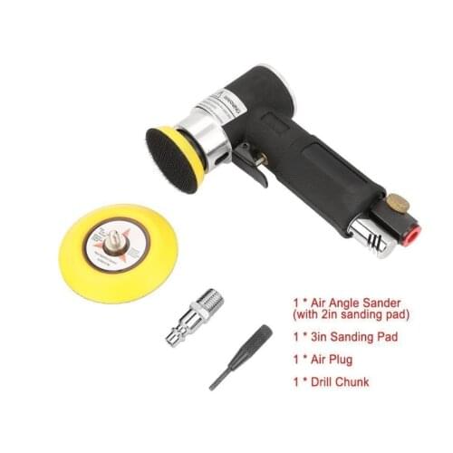 Mini Air Angle Sander 90 Degree Pneumatic Polishing Grinding Machine + 2inch 3inch Sanding Pad Air Angle Polisher Power Tools