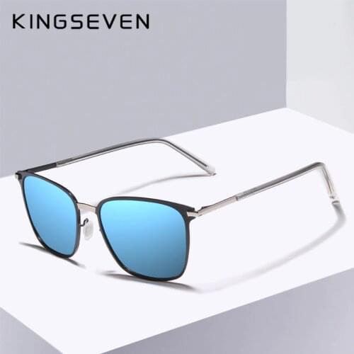 KINGSEVEN BRAND DESIGN Stainless Frame Sunglasses Men Polarized UV400 Lens Eyewear Male Driving Sun Glasses Oculos