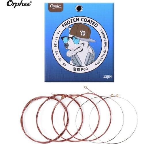 Orphee P50 Acoustic Folk Guitar String Set Guitar Strings Nickel Steel Hexagonal Core Phosphor Bronze Twining, 6pcs/set string