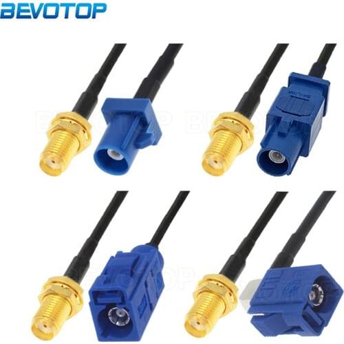 RAL5005 Fakra C Male/ Female to SMA Female Jack RG174 Cable Adapter Car GPS Navigation Antenna Extension Cord RF Coax Pigtail