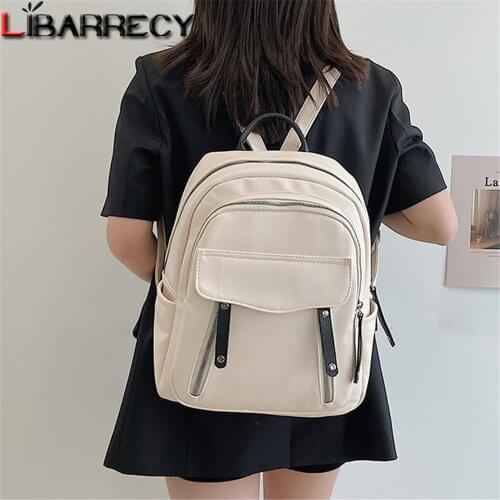 Luxury Designer High Quality Leather Ladies Backpack Multi-pocket Design Women Travel Bags Solid Color Designer Womens Backpack