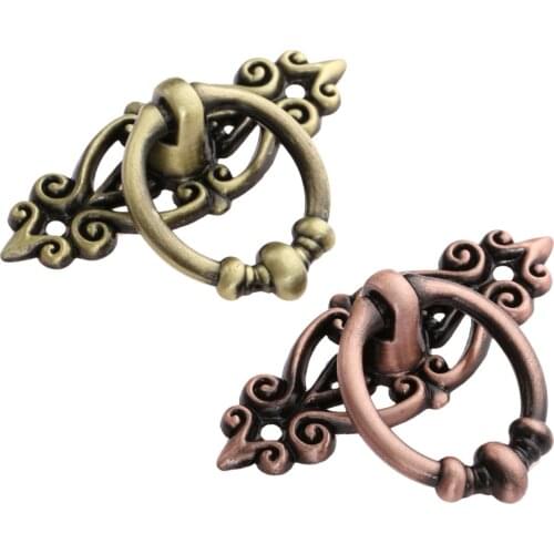 1PC Retro Zinc Alloy Kitchen Drawer Cabinet Door Handle Furniture Knobs Hardware Cupboard Antique Pull Handles Bronze Tone
