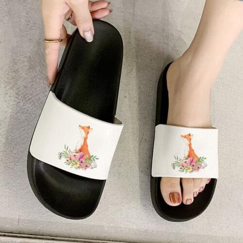 Non-slip Women Shoes Summer Slippers Beach Slide Sandals fashion Flip Flops Cartoon Flamingo Thick Bottom Bathroom Shoes Ladies