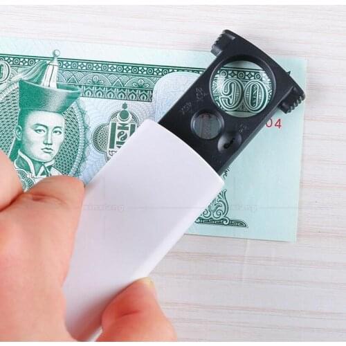 20X 45X LED Illuminated Pull-out Jewelry Gem Identifying Type UV Light Magnifier Educational Magnifying Glass Loupe with Lamps