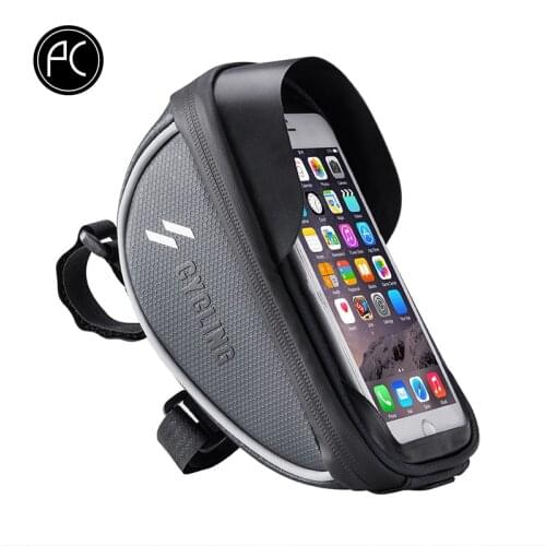 PCycling Bicycle Bag Waterproof Front Handlebar Bag Top Tube Bag 6.0inch Phone Case MTB Road Bike Touch Screen High Capacity Bag