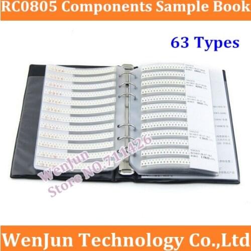 High Quality RC0805 0805 Series YAGEO Resistor 63 Types 0805 Series muRata Capacitor 17 Types Electronic Components Sample Book