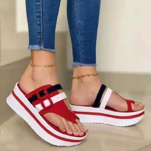 2021 Fashion Summer Thick-soled Slope with High-heeled Slippers Casual Comfortable Light Casual Shoes Women Sandals Women Shoes