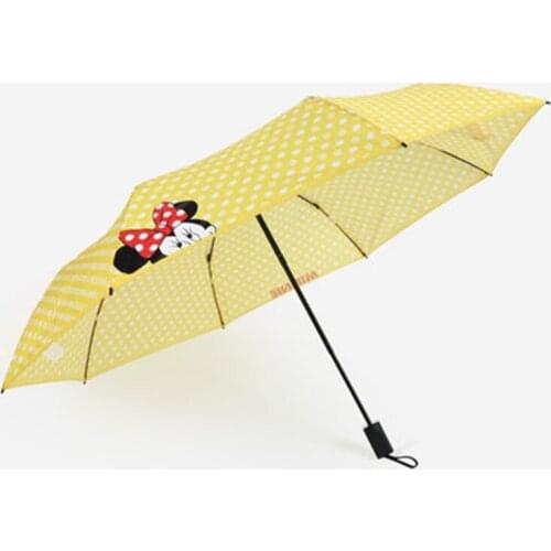 Minnie Mickey Mouse Cartoon Umbrella Folding Three Fold Umbrella Anti-Ultraviolet Sun Umbrella Kids Umbrella birthday Gift