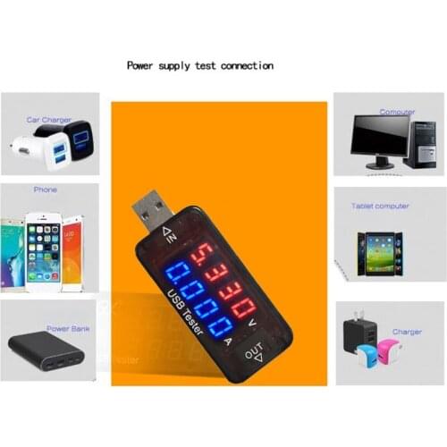 4-Digits USB Detector Charger Current Voltage Charging USB Voltmeter Amp Tester