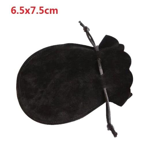 50pcs/lot Wholesale 6.5x7.5cm Drawstring DOUBLE Sided Thickened Black/Brown Gourd Velvet Bags For Christmas Packing Gift Pouch