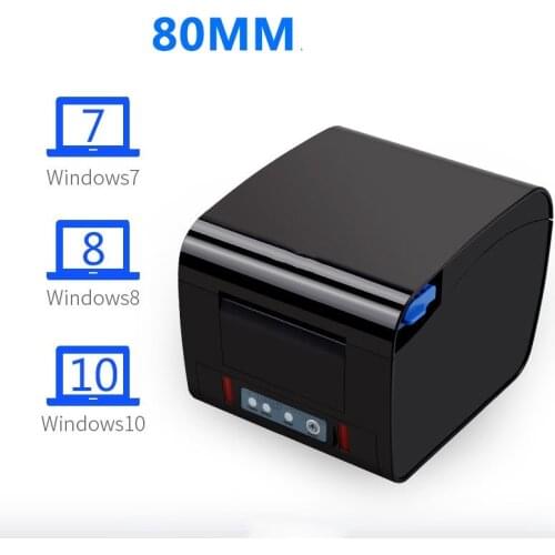 80MM thermal small bill printer cash register kitchen printing automatic cutting paper high speed sound and light alarm