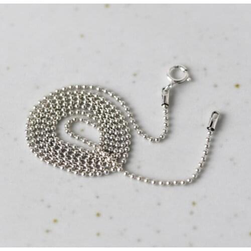 925 Sterling Silver 1.2mm Beads Chain Necklace Jewelry A2873