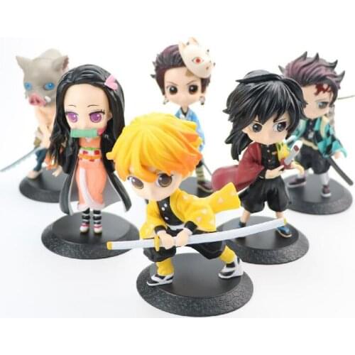Anime Demon Slayers Blade Kimetsu No Yaiba Tanjirou Nezuko Action Figure Manga Statue Cake Decor Q Version Doll Model Toy