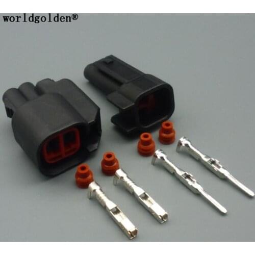 Worldgolden EV6 to EV1 car auto waterproof male female 2 Pin way fuel Injector Nozzle Plug Methanol connector for Chevrolet