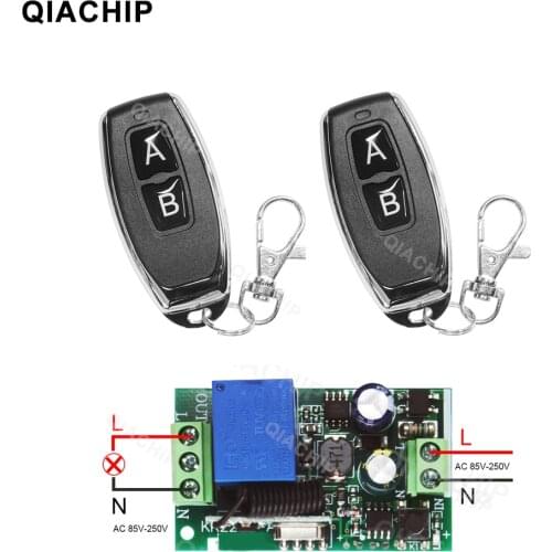 QIACHIP AC 110V 220V 1CH RF Wireless Remote 433Mhz Transmitter Switch Wireless Remote Control Door Light Lamp LED Switch