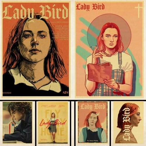 Drama / Home Movie Lady Bird retro poster kraft paper material decorative painting decoration living room bedroom bar cafe