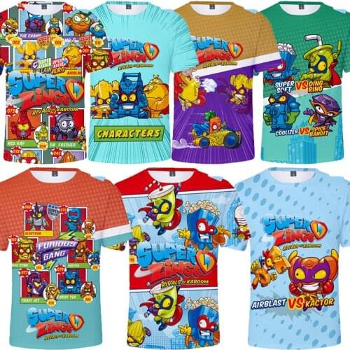 Boys Super Zings Print Clothes Baby 3D Funny T-Shirts Kids Superzings Clothing Boys Graphic T Shirts Anime Among Eboy