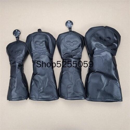 Skull Black Golf Club Driver Fairway Wood Hybrid UT Headcover High Protection Sports Golf Club Accessories Equipment