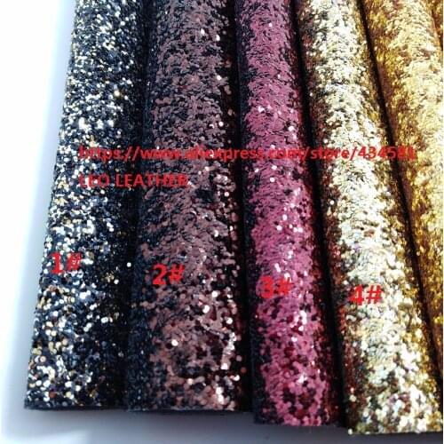 1PCS 21x29cm Mixed Color Chunky Glitter Leather PU Leather Synthetic Leather Artificial Leather for DIY accessories 2S27