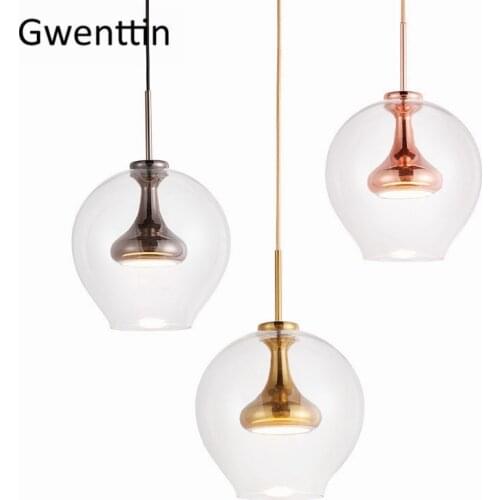Creative Simple Glass Pendant Light LED Gold Home Decor Fixtures Modern Loft Hanging Lamp Dinning Living Room Bedroom Luminaire